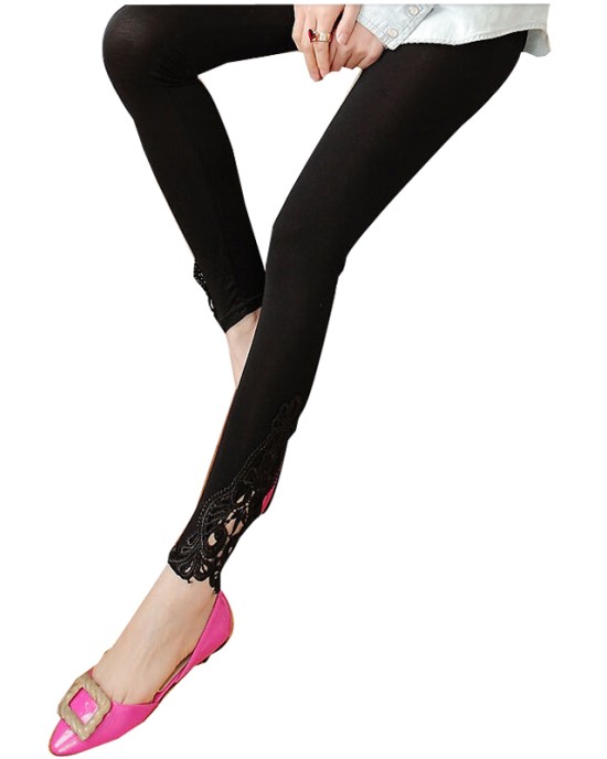 Leggings with Brussels lace