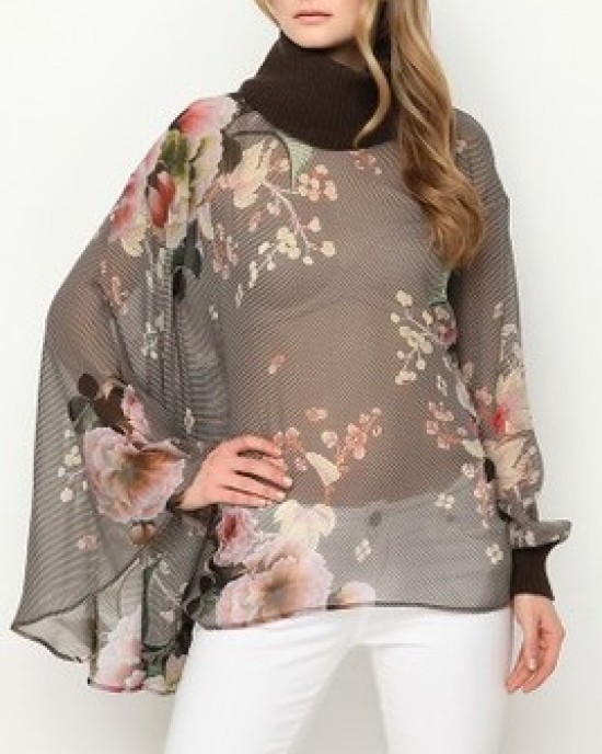 Unusual blouse of chiffon