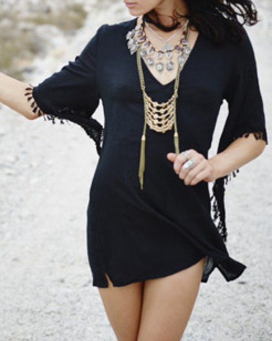 Tunic with fringes
