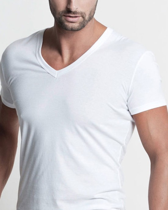 T-shirt with a V-neckline