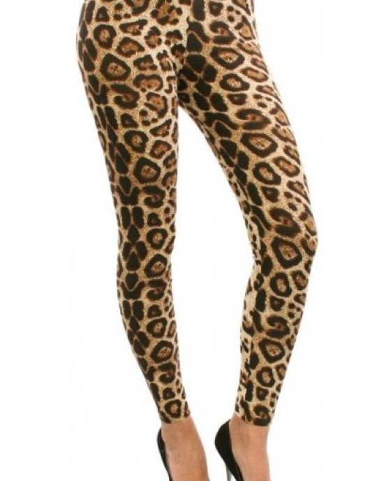 Leopard leggings with elasticated