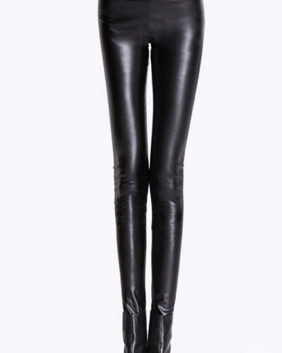 Tight leather leggings