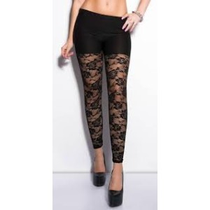 Leggings of cotton and lace