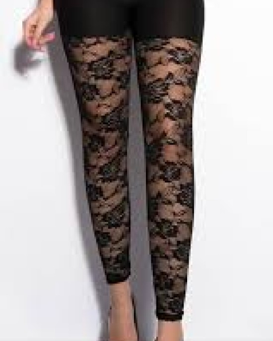 Leggings of cotton and lace