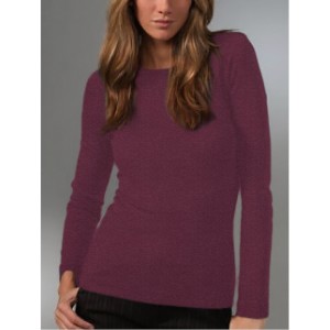 WOOL WOMEN'S NECKLESS BLOUSE IN BORDEAUX