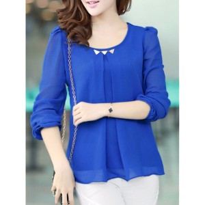 blue tulle blouse