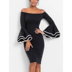 dress with flared sleeves