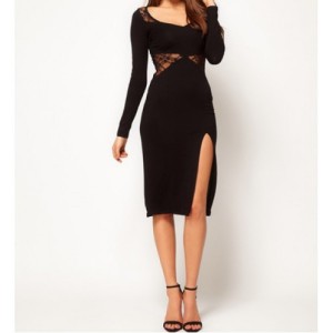 Black dress with slit