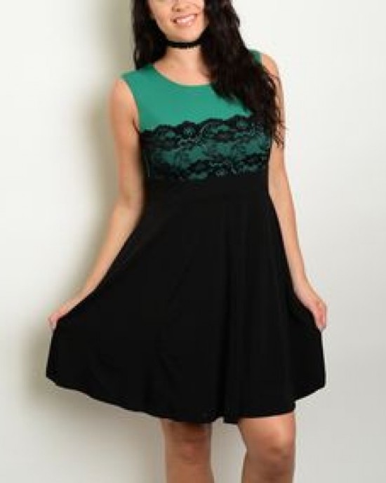 Tunic black with green
