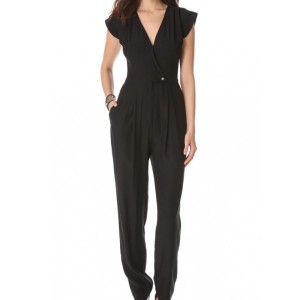 Jumpsuit with short sleeves