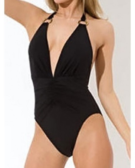 Swimsuit with V-neck