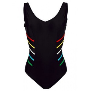 swimsuit with colorful elements