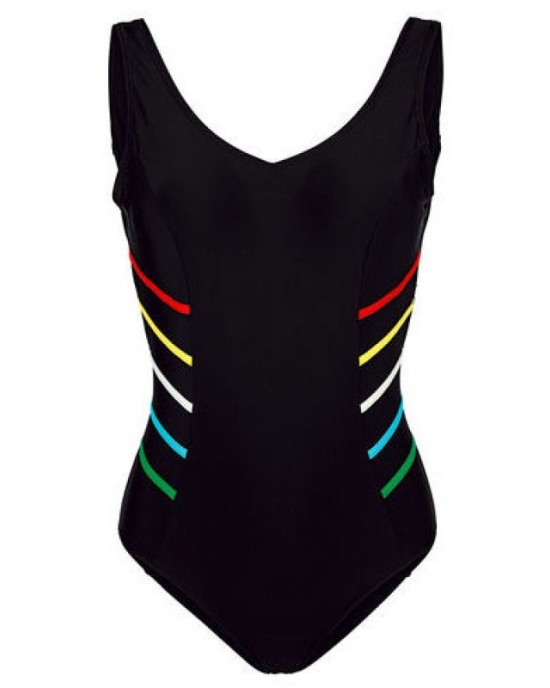 swimsuit with colorful elements