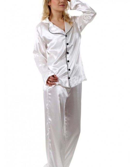 fehér szatén pizsama