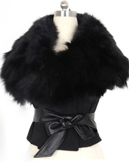 Black vest with large collar