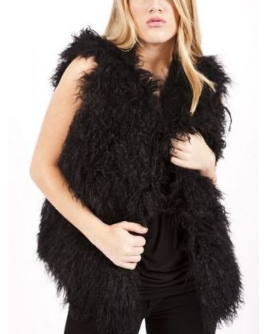 BLACK VEST curly hair