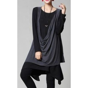 Grunge gray tunic and black