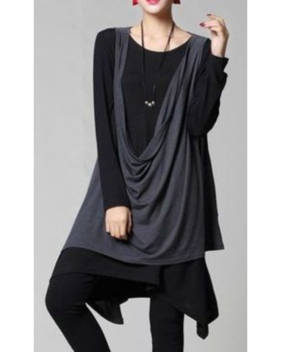 Grunge szürke tunika és fekete
