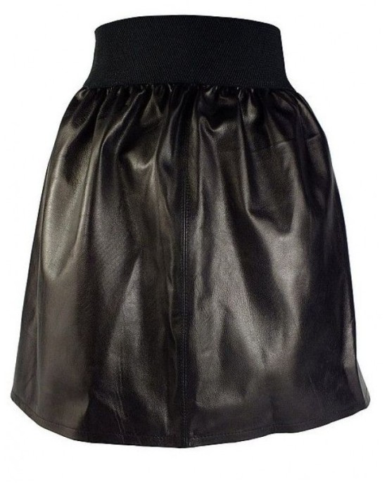 Leather skirt with belt