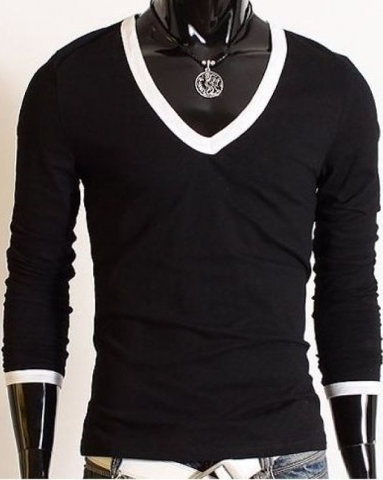 Men's shirt with long sleeves cotton jersey