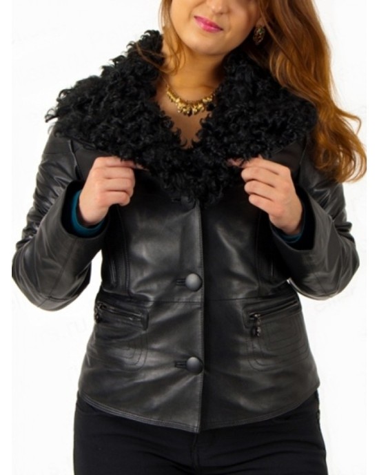 Bõrkabát gallérral