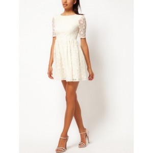 short white lace dress