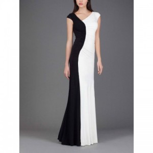 long dress black and white