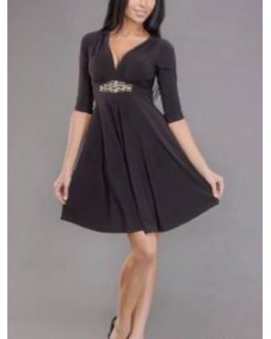 dress with belt and buckle