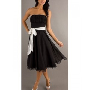 Sifon ruha szatén övvel