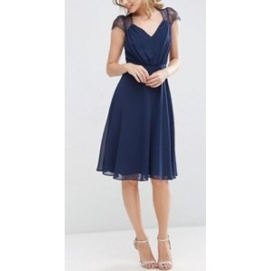 Sötétkék sifon ruha