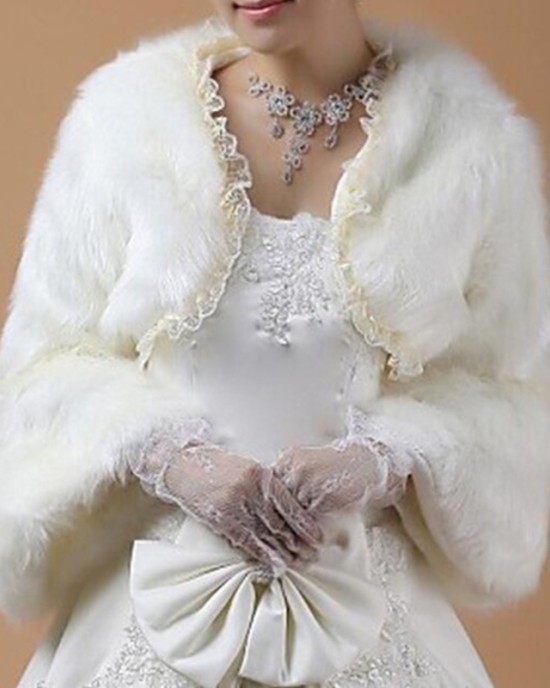 fluffy coat with lace