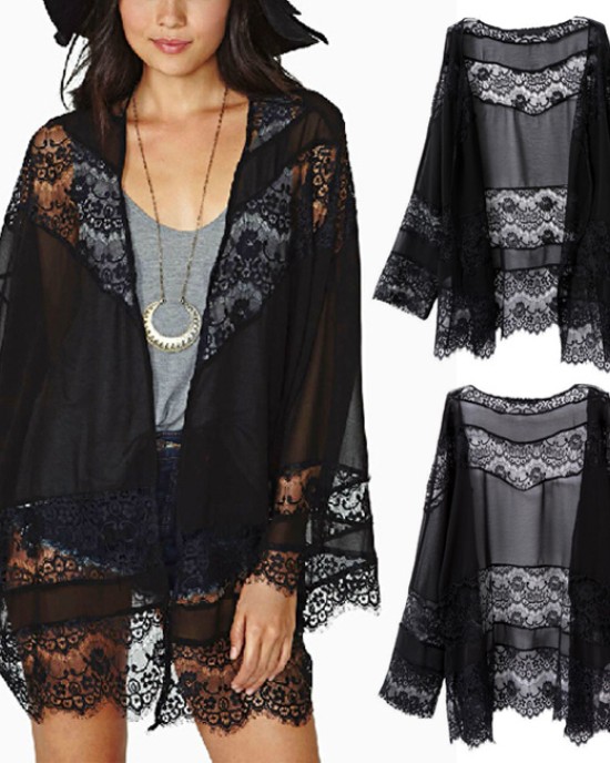 Striking bolero of chiffon