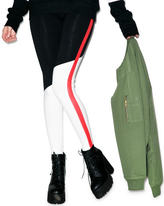Leggings with colored edging