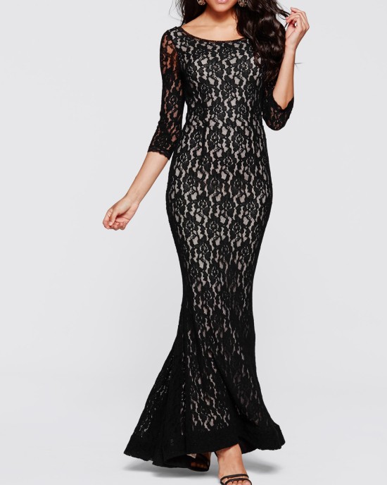 Lace dress with open back