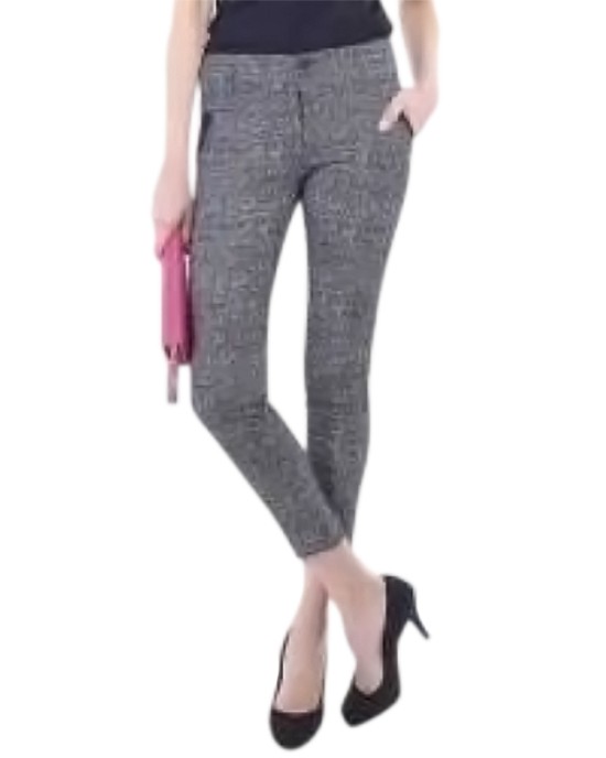 Gray trousers above the ankle