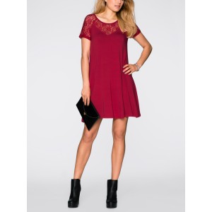 Flared dress with lace