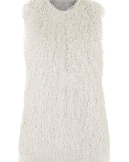 Ultra long vest with curly hair