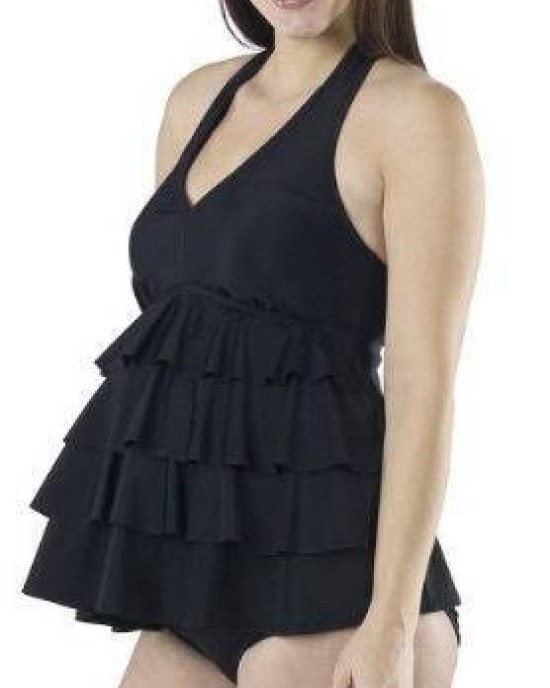 Playful swimsuit for expectant mothers 