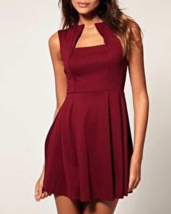 burgundy dress