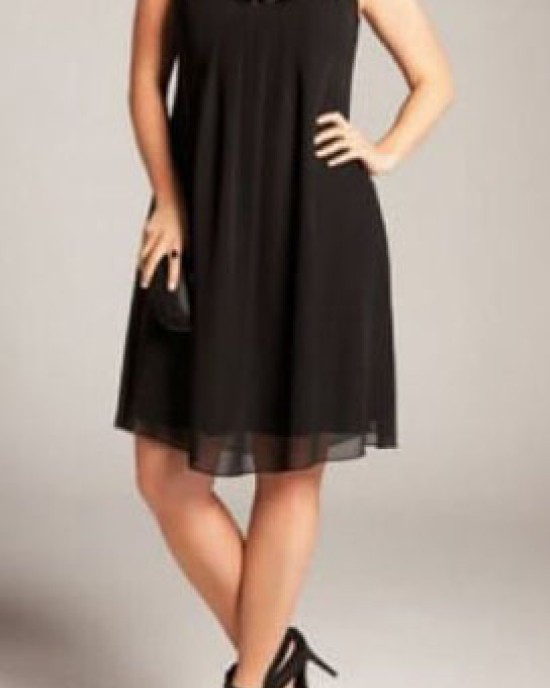 Chiffon dress decorated with tulle